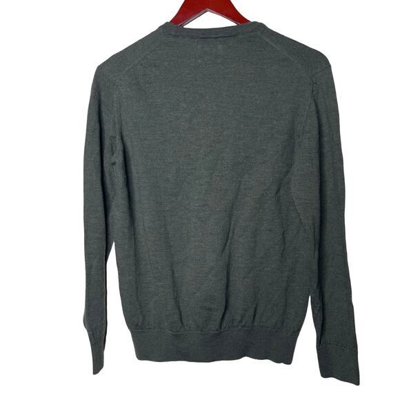 NN07 No nationality New Barca Merino Sweater green Italian yarn crewneck sz L - Picture 3 of 6